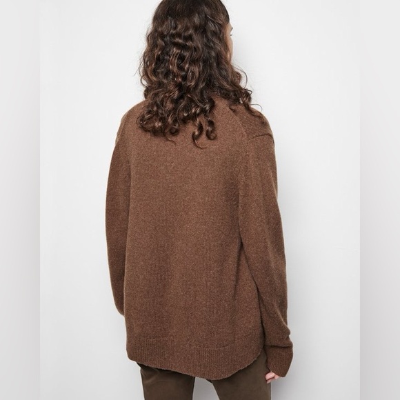 Nili Lotan Shandie V-Neck Cardigan S Brown Merino Wool - Picture 4 of 12